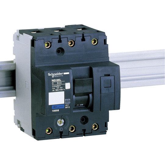 Schneider Electric Acti 9 Miniature circuit-breaker, Acti9 NG125L, 3P, 80 A, D curve, 50 kA (IEC 60947-2) - 18856