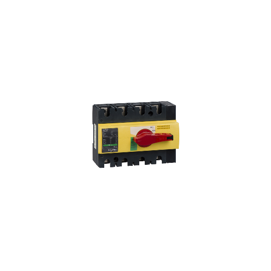 Schneider Electric Compact switch disconnector, Compact INS100 , 100 A, with red rotary handle and yellow front, 4 poles - 28925
