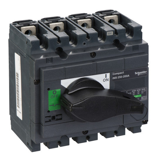 Schneider Electric Compact switch disconnector, Compact INS250-200 , 160 A, standard version with black rotary handle, 4 poles - 31103