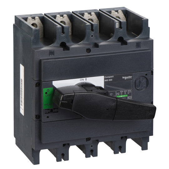 Schneider Electric Compact switch disconnector, Compact INS500 , 500 A, standard version with black rotary handle, 4 poles - 31113