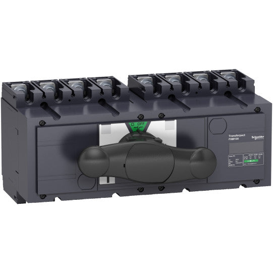 Schneider Electric Compact complete manual source changeover assembly, FXM100, Compact INS250-100 switch disconnectors, 100 A, 4 poles - 31141
