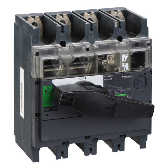 Schneider Electric Compact switch disconnector, Compact INV400, visible break, 400 A, standard version with black rotary handle, 4 poles - 31171