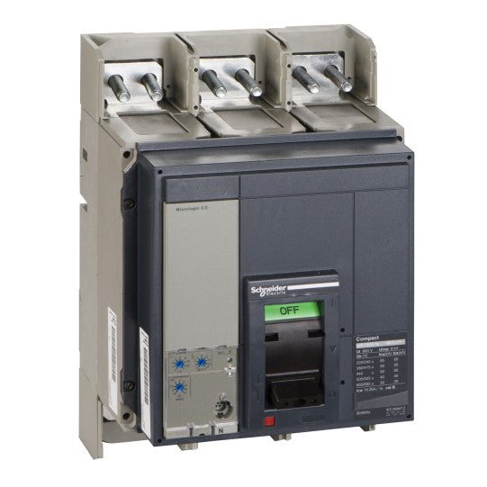 Schneider Electric Compact circuit breaker ComPact NS1000N, 50 kA at 415 VAC, Micrologic 2.0 trip unit, 1000 A, fixed, 3 poles 3d - 33472