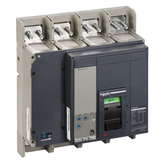 Schneider Electric Compact circuit breaker ComPact NS1250N, 50 kA at 415 VAC, Micrologic 2.0 trip unit, 1250 A, fixed,4 poles 4d - 33480
