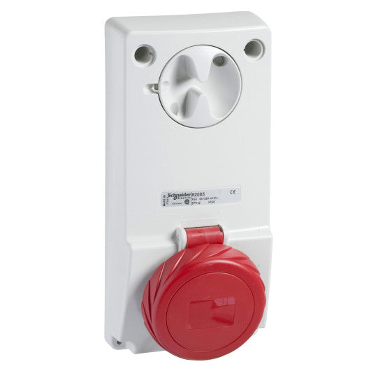 Schneider Electric PratiKa Unika interlocked socket - 32 A - 3P + E - 380...415 V AC - IP65 - panel - 82096