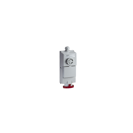 Schneider Electric PratiKa Isoblock interlocked socket - 63 A - 3P + N + E - 380...415 V AC - IP65 - wall - 82883