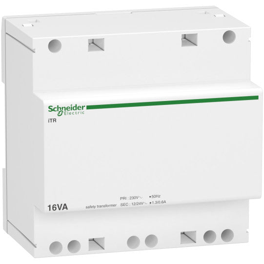 Schneider Electric Acti 9 modular safety transfomer iTR - 230 V 50..60 Hz - output 12..24 V - 16 VA - A9A15218