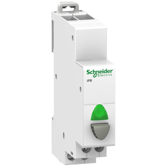 Schneider Electric Acti 9 Acti9 iPB 1NO single push button grey - indicator light Green 110-230Vac - A9E18036