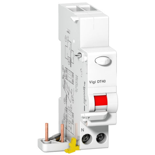 Schneider Electric Prodis ProDis - earth leakage add-on block - Vigi DT40 - 1P + N - 40A - 300mA - A9N21453