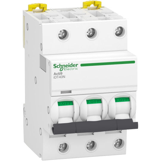 Schneider Electric Acti9 Miniature circuit-breaker, Acti9 iDT40N, 3P, 16 A, C curve, 6000 A (IEC 60898-1), 10 kA (IEC 60947-2) - A9P24316