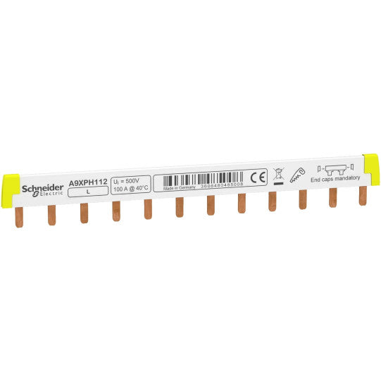 Schneider Electric Acti 9 Acti9 - comb busbar - 1L - 18 mm pitch - 12 modules - 100A - A9XPH112