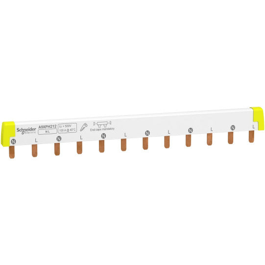 Schneider Electric Acti 9 Acti9 - comb busbar - 1L+N - 18 mm pitch - 12 modules - 100 A - A9XPH212