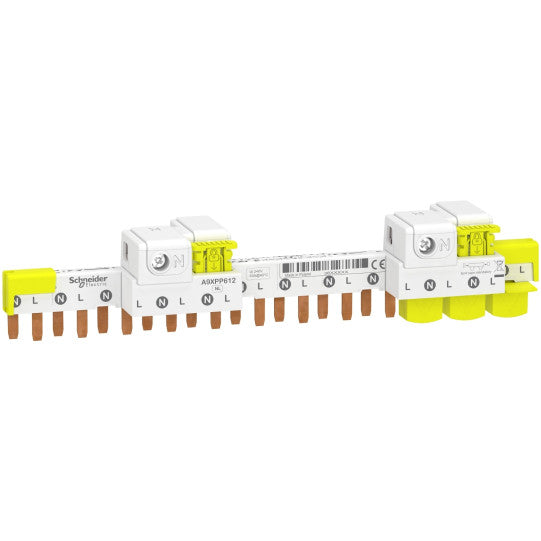 Schneider Electric Acti9 comb busbar, Acti9, 1L+N, 9 mm pitch, 12 modules, 63 A - A9XPP612