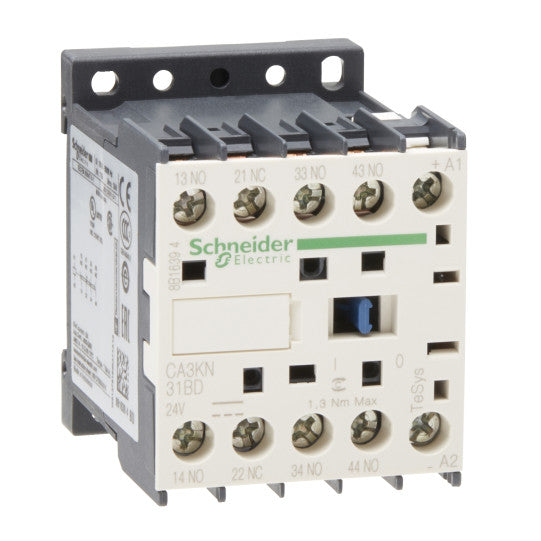 Schneider Electric TeSys TeSys K control relay - 3 NO + 1 NC - <= 690 V - 24 V DC standard coil - CA3KN31BD