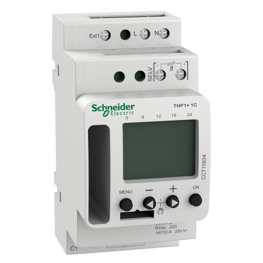 Schneider Electric Acti 9 Acti9 THP1+ 1C (24h/7d) programmable thermostat - CCT15834