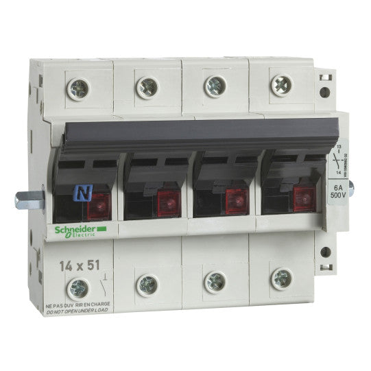 Schneider Electric TeSys TeSys fuse-disconnector - 4P - 50A - fuse size 14 x 51 mm - GK1EM