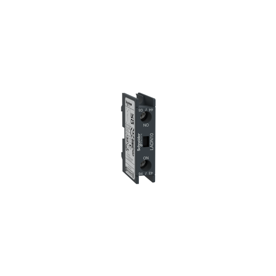 Schneider Electric TeSys Auxiliary contact block, TeSys D, 1NO, front mounting, screw clamp terminals - LADN10