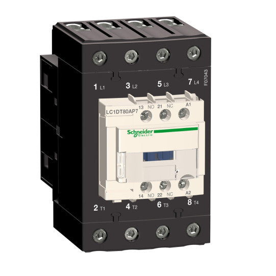 Schneider Electric TeSys TeSys D contactor - 4P(4 NO) - AC-1 - <= 440 V 80 A - 110 V DC standard coil - LC1DT80AFD