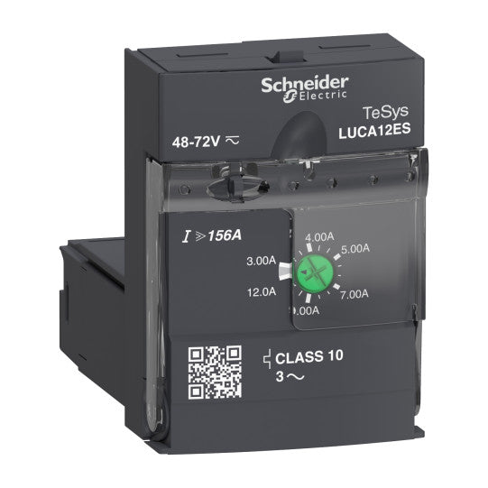 Schneider Electric TeSys Standard control unit, TeSys U, 3-12A, 3P motors, thermal magnetic protection, class 10, coil 48-72V AC/DC - LUCA12ES