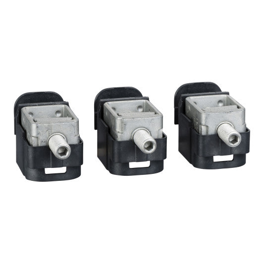 Schneider Electric SCHNEIDER steel bare cable connectors, ComPact NSX, EasyPact CVS, for 1 cable 1.5 to 95 mm², 160 A, set of 3 parts - LV429242