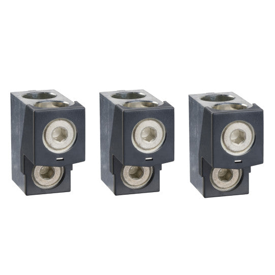Schneider Electric SCHNEIDER aluminium bare cable connectors, ComPact NSX, EasyPact CVS, for 2 cables 35 mm² to 240 mm², 630 A, set of 3 parts - LV432481