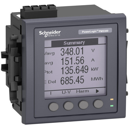 Schneider Electric PowerLogic PM5320 Meter, ethernet, up to 31st H, 256K 2DI/2DO 35 alarms - METSEPM5320