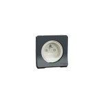 Schneider Electric Mureva Styl Socket-outlet, Mureva Styl, 2P + E with shutters, pin earth, 16A, 250V, flush, grey - MUR36133