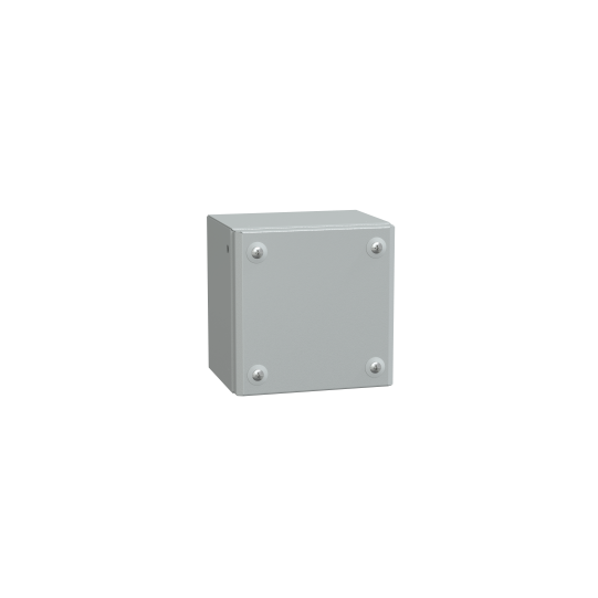 Schneider Electric Spacial Metal industrial box plain door H150xW150xD120 IP66 IK10 RAL 7035 - NSYSBM151512