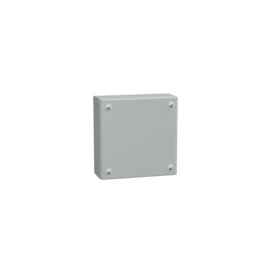Schneider Electric Spacial Metal industrial box plain door H200xW200xD80 IP66 IK10 RAL 7035 - NSYSBM20208