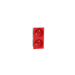 Schneider Electric Unica 2 Socket-outlet, New Unica, 2P + E tamperproof, 16A, French, shutter, screwless terminals, IP3x, antibacterial, red - NU306103