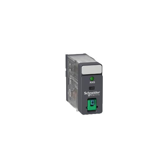 Schneider Electric SCHNEIDER Interface plug-in relay, 10 A, 1 CO, lockable test button, LED, 24 V DC - RXG12BD