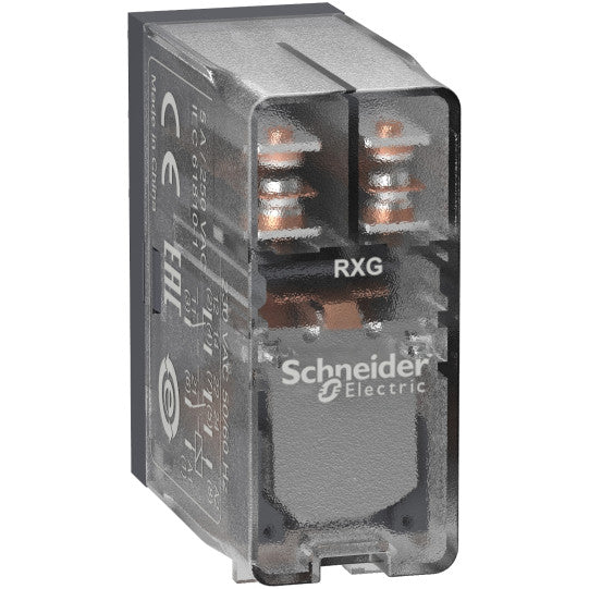 Schneider Electric SCHNEIDER Interface plug-in relay, 5 A, 2 CO, clear cover, 48 V AC - RXG25E7