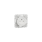 Schneider Electric Odace Socket-outlet, Odace, 2P + E, 16A, French, flush earth pin, shutter, screwless terminals, glossy, white - S520052