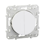 Schneider Electric Odace Odace, 2 push-button, 10 A, white lightable - S520216