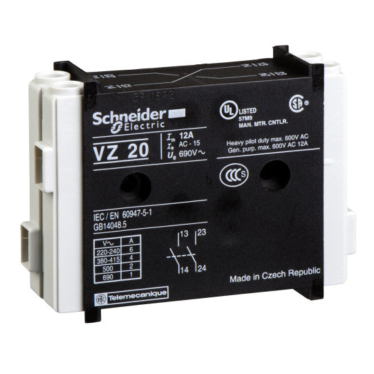 Schneider Electric TeSys TeSys VARIO - auxiliary contact block - 1 NO + 1 NO - VZ20