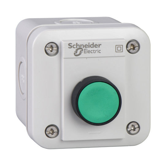 Schneider Electric SCHNEIDER control station XAL-E - 1 flush pushbutton - spring return - green - 1 NO - XALE1011