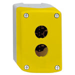 Schneider Electric SCHNEIDER yellow empty enclosure lid with light grey base - 2 cut-outs - XALK02