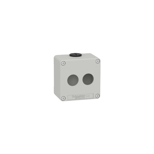 Schneider Electric SCHNEIDER Harmony XAP, XB2 SL, Empty control station, zinc alloy, grey, M20, 2 cut-outs 22mm, 80 x 80 x 51,5, UL cULus - XAPD1202