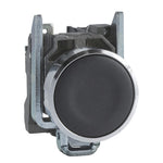 Schneider Electric SCHNEIDER Push button, Harmony XB4, black flush complete pushbutton Ø22 mm spring return 1NC "unmarked" - XB4BA22