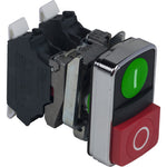 Schneider Electric SCHNEIDER Double headed push button, Harmony XB4, green flush/red projecting illuminated pushbutton Ø22 mm 1NO+1NC - XB4BL734155
