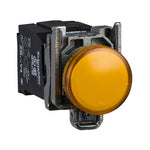 Schneider Electric SCHNEIDER orange complete pilot light Ø22 plain lens with integral LED 400V - XB4BV5B5