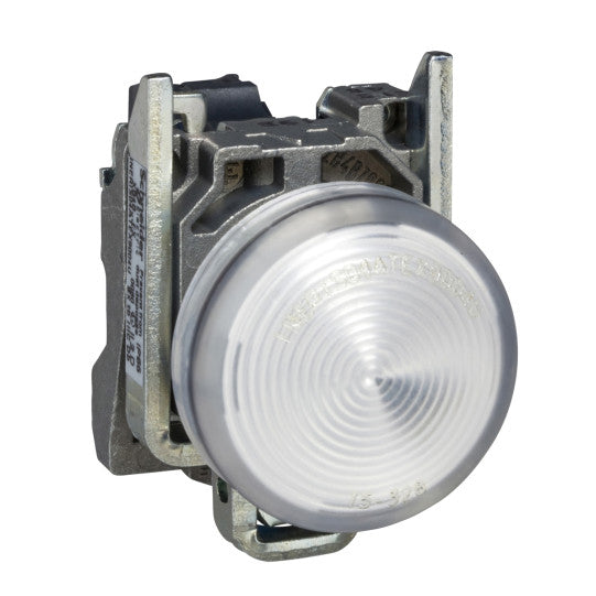 Schneider Electric SCHNEIDER white complete pilot light Ø22 plain lens with BA9s bulb 250V - XB4BV61