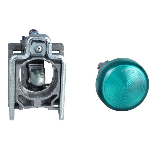 Schneider Electric SCHNEIDER Harmony XB4 - ATEX D, Pilot light, metal, green, Ø22, plain lens with integral LED, 24 V AC/DC, ATEX - XB4BVB3EX