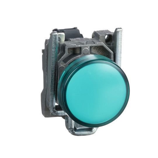 Schneider Electric SCHNEIDER Pilot light, metal, green, Ø22, plain lens with integral LED, 110…120 VAC - XB4BVG3