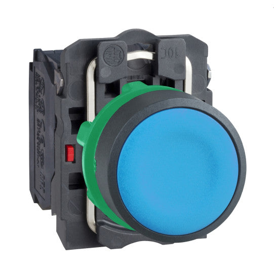 Schneider Electric SCHNEIDER Push button, Harmony XB5, blue flush complete pushbutton Ø22 mm spring return 1NO+1NC unmarked - XB5AA65