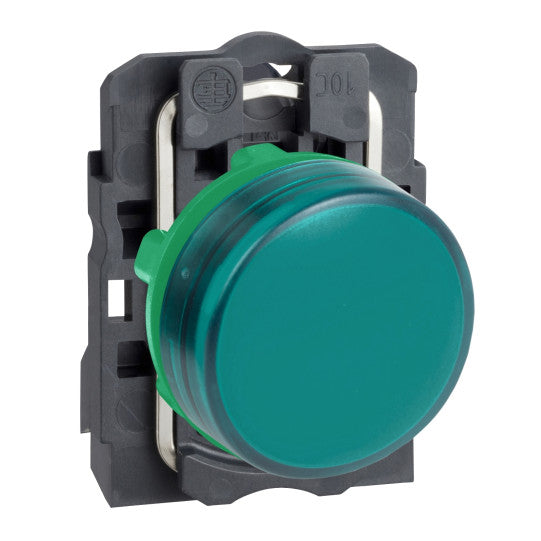 Schneider Electric SCHNEIDER Pilot light, plastic, green, Ø22, plain lens with integral LED, 230...240 V AC - XB5AVM3