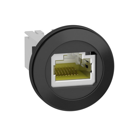 Schneider Electric SCHNEIDER Panel mounted RJ45 port, plastic, Ø22, for ethernet interface, RJ45 jack - XB5PRJ45