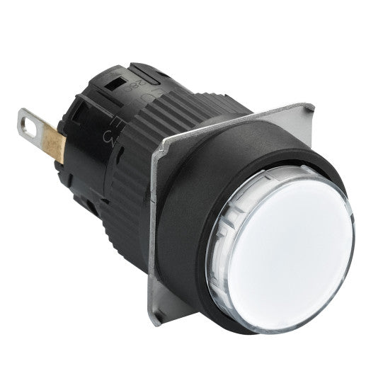 Schneider Electric SCHNEIDER round pilot light Ø16 - IP65 - white - integral LED 24VDCpolarised - connector - XB6EAV1BP