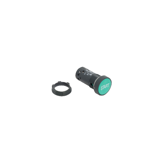 Schneider Electric SCHNEIDER Harmony XB7, Monolithic push button, plastic, green, Ø22, spring return, marked START, 1 NO - XB7NA3133