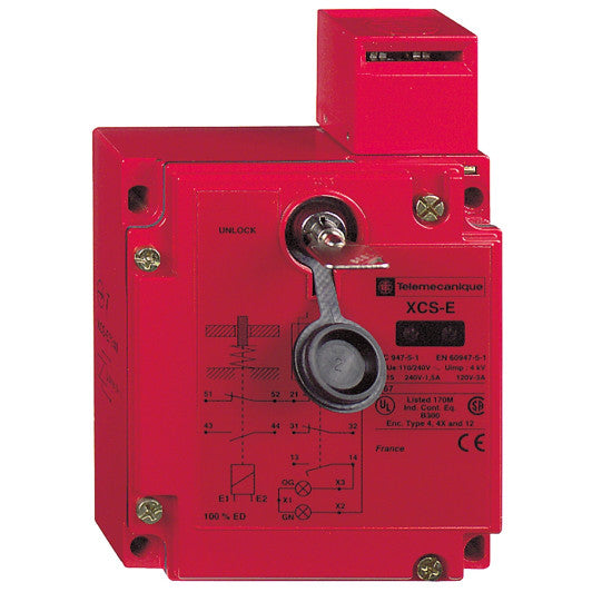 Schneider Electric SCHNEIDER Télémécanique metal safety switch XCSE - 2NC+1NO - slow break - 2 entries tapped Pg 13- 24V - XCSE7311